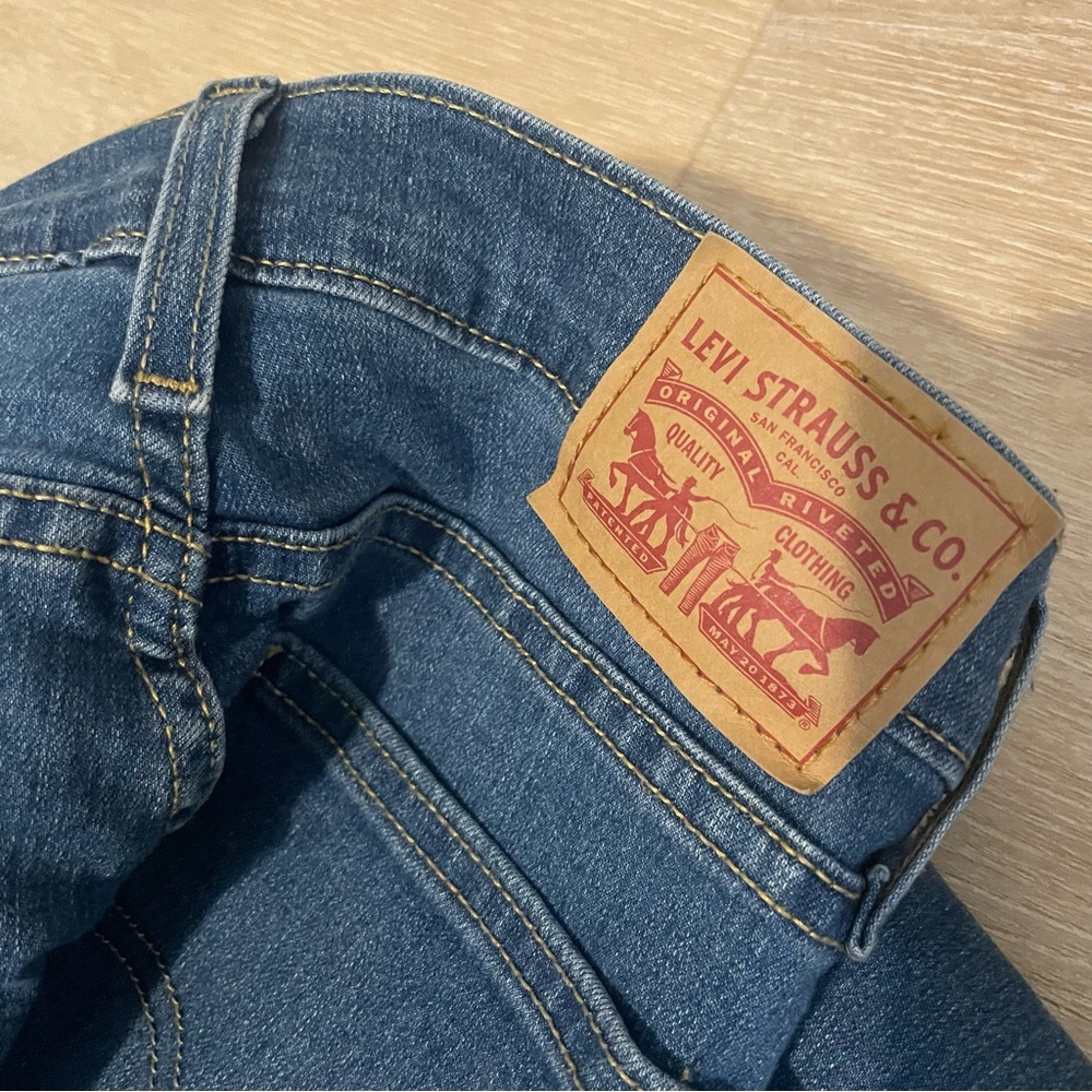 Levi’s high rise straight crop.